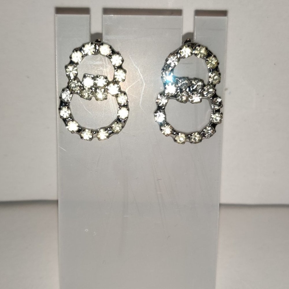 Vintage Rhinestone earrings - Picture 6 of 7